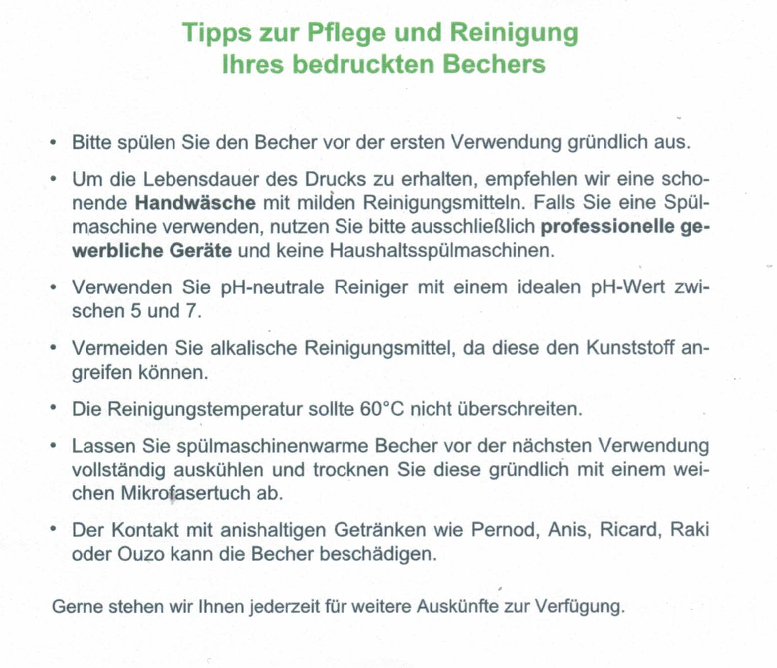 Text zur Dubbebecherpflege